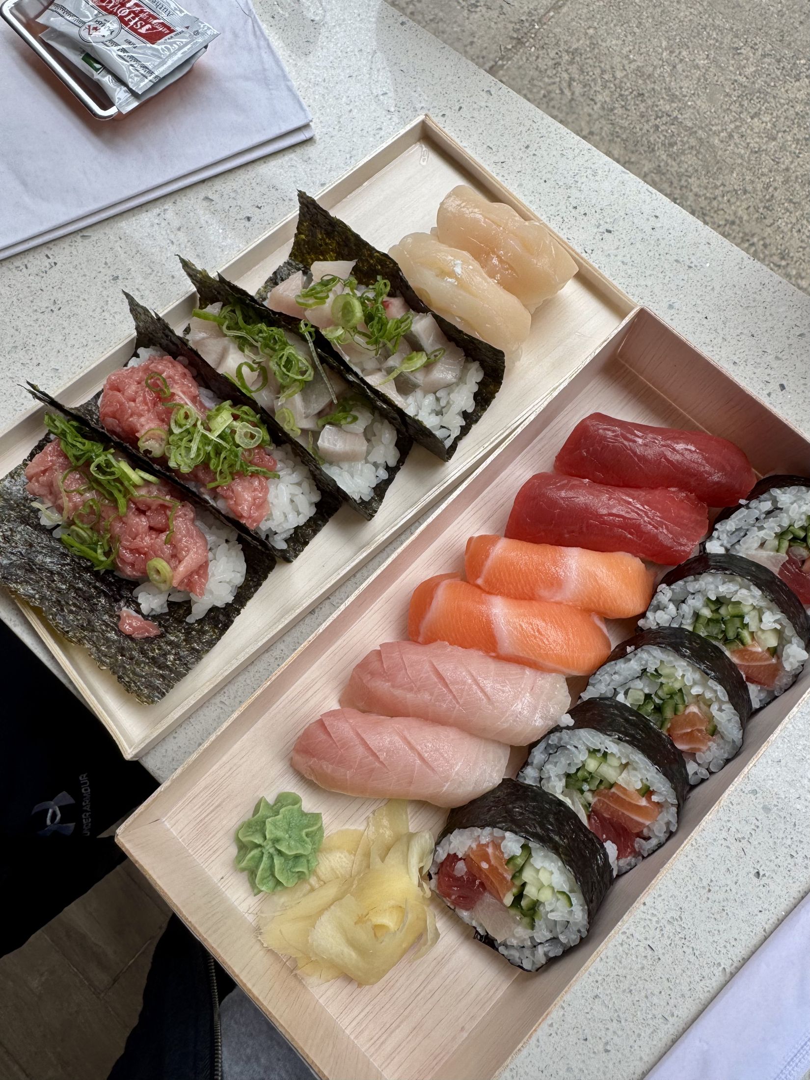 A spread of sushi